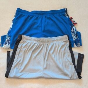 NWT Zone Pro Mens XL Athletic Shorts Bundle (Blue & Silver) 2-Pack